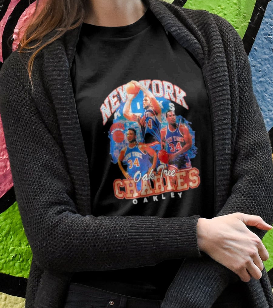 New York Knicks Charles Oakley Oak Tree Basketball Legends 34 T-Shirt