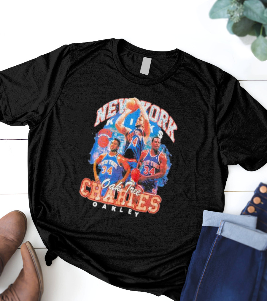 New York Knicks Charles Oakley Oak Tree Basketball Legends 34 T-Shirt