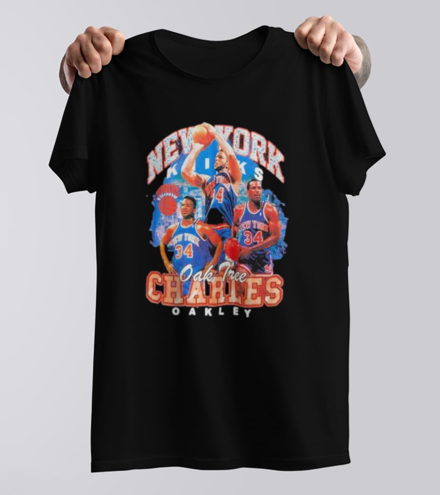 New York Knicks Charles Oakley Oak Tree Basketball Legends 34 T-Shirt