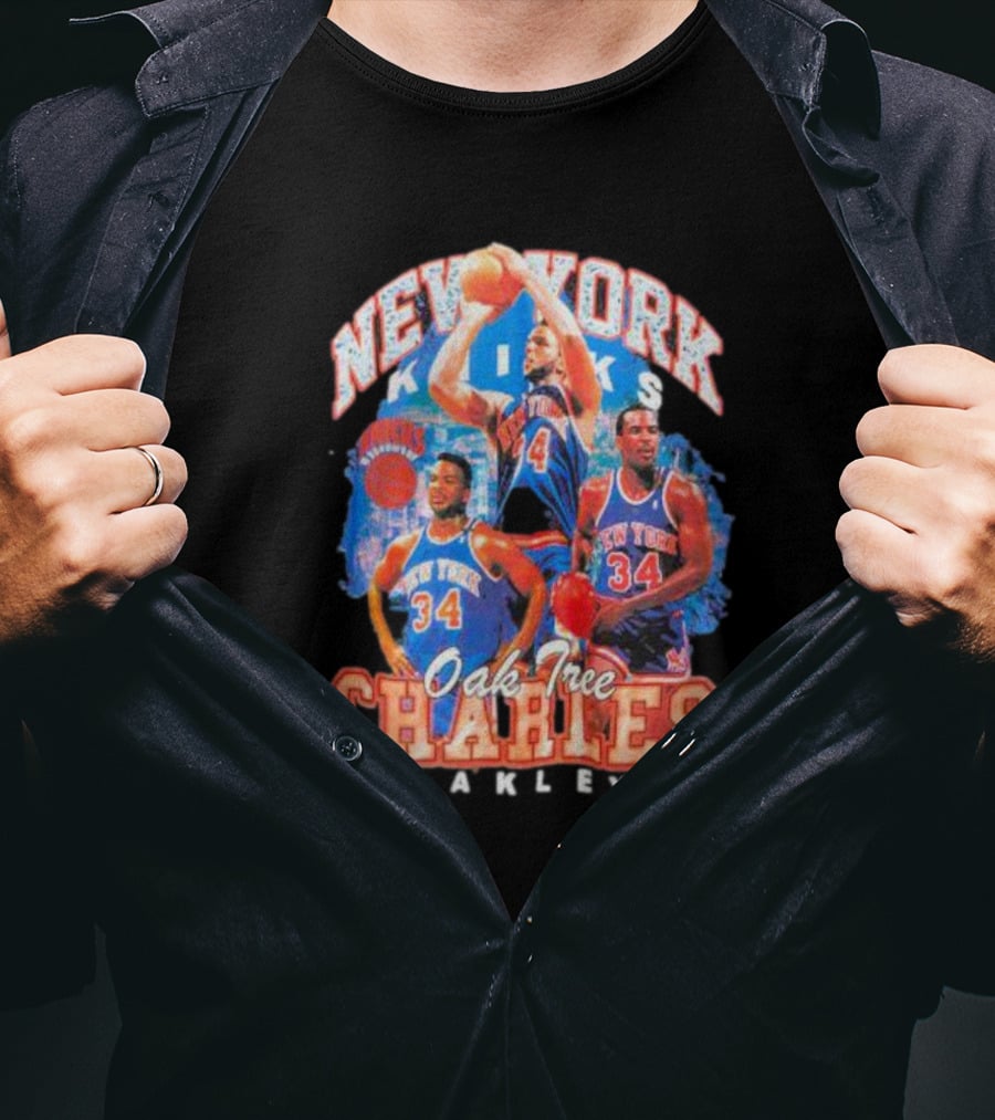 New York Knicks Charles Oakley Oak Tree Basketball Legends 34 T-Shirt