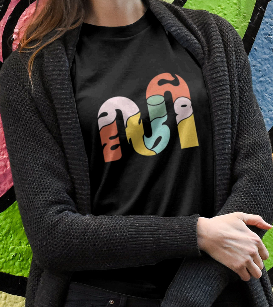 Mythical Groove Psychedelic Colorful Typography T-Shirt