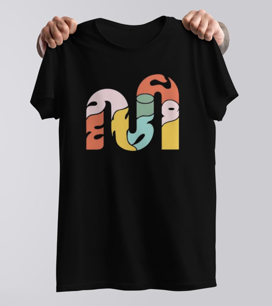 Mythical Groove Psychedelic Colorful Typography T-Shirt