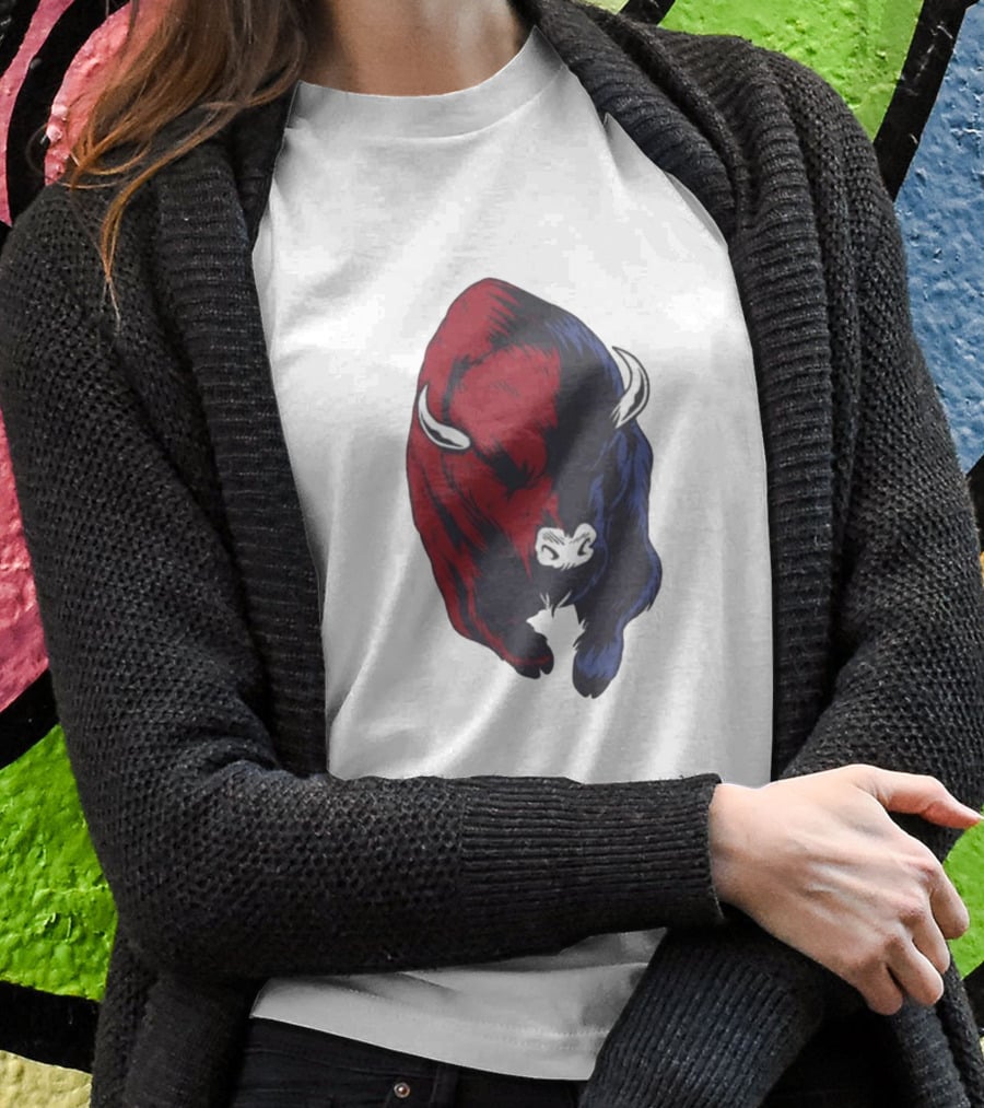 Bull Duality Red Blue Contrast T-Shirt