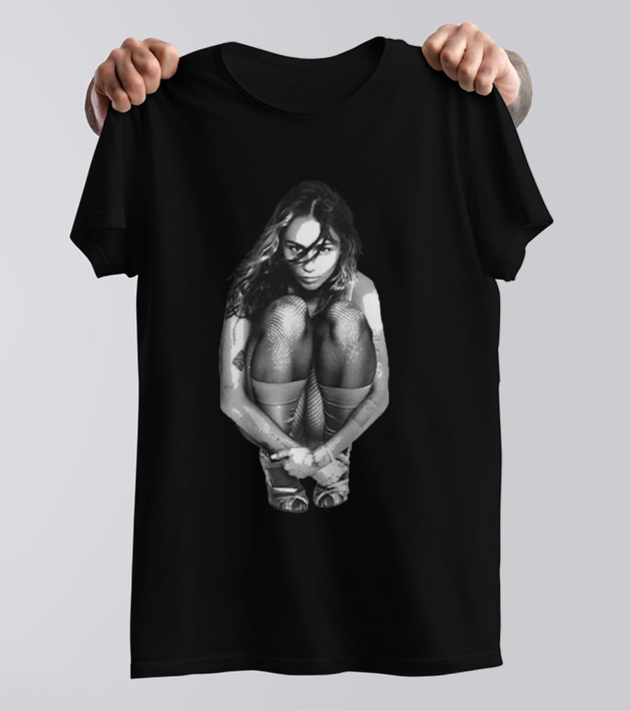 Used To Be Young Black And White Crouching Woman Photography T-Shirt