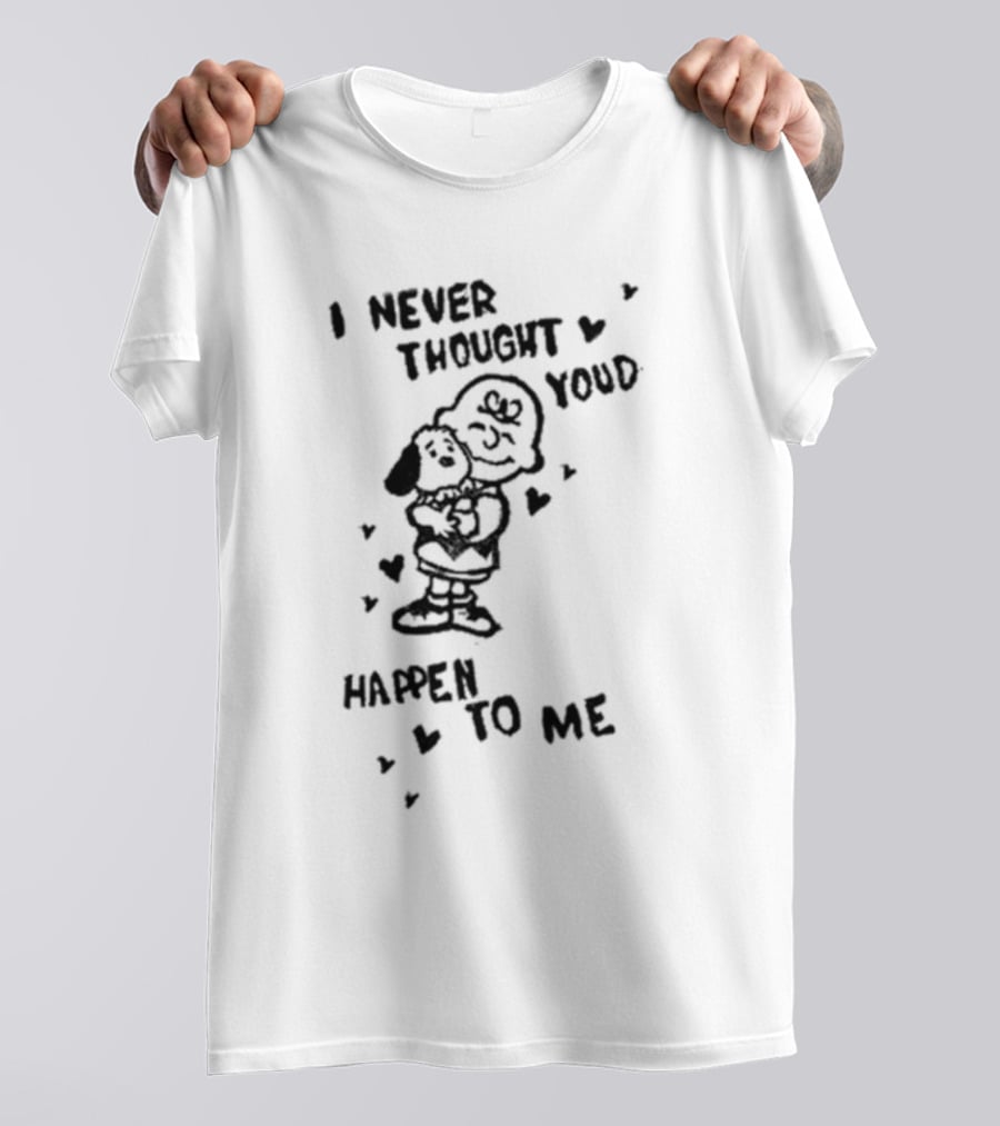 I Never Thought Youd Happen To Me Snoopy Charlie Hug Hearts T-Shirt