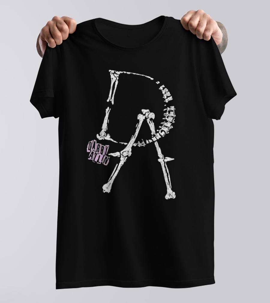 Darby Allin Skeleton Bones Lettering T-Shirt