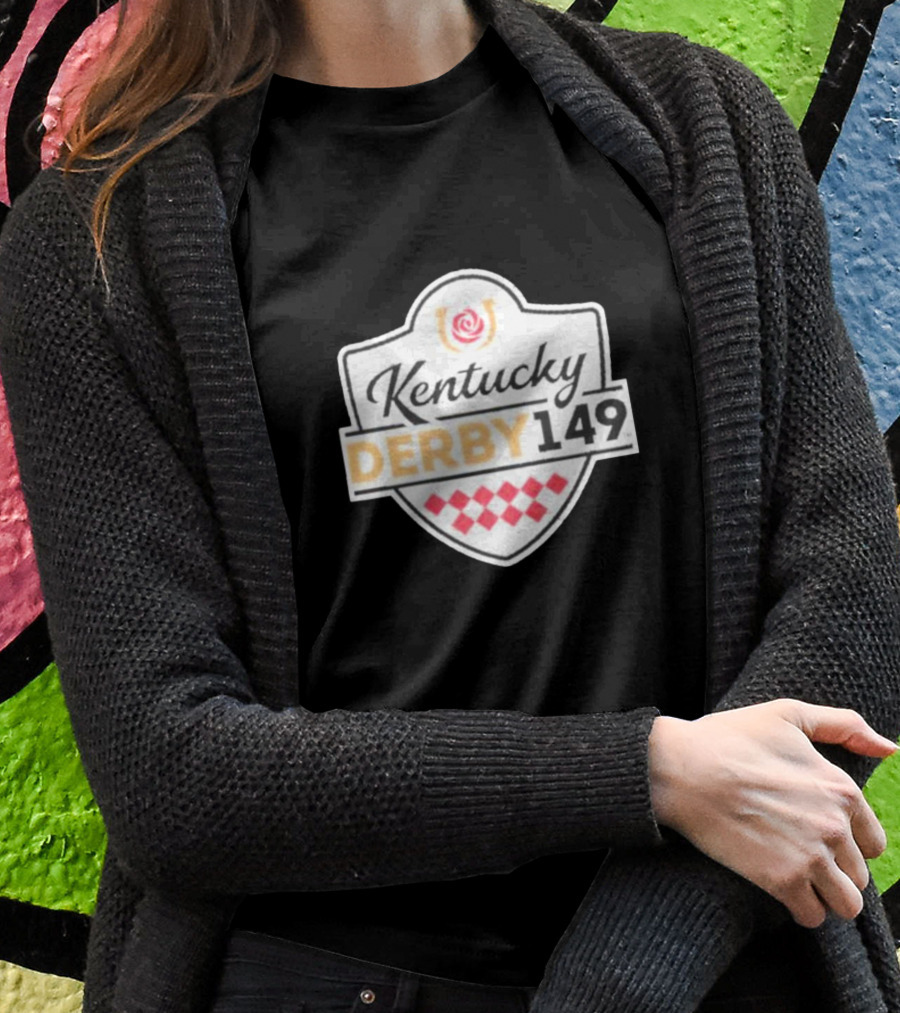 Kentucky Derby 149 Shield Logo Store 47 Black Premier Franklin T-Shirt