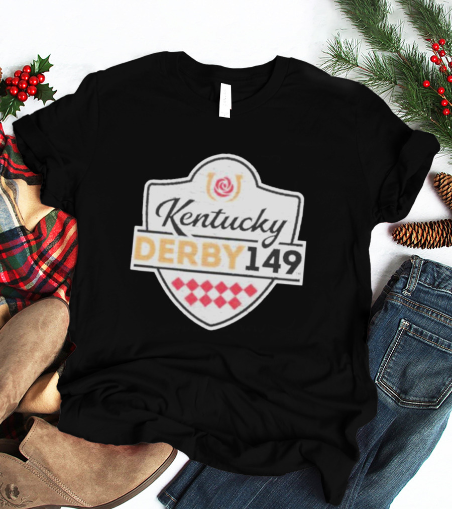 Kentucky Derby 149 Shield Logo Store 47 Black Premier Franklin T-Shirt