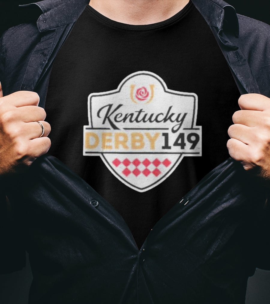 Kentucky Derby 149 Shield Logo Store 47 Black Premier Franklin T-Shirt