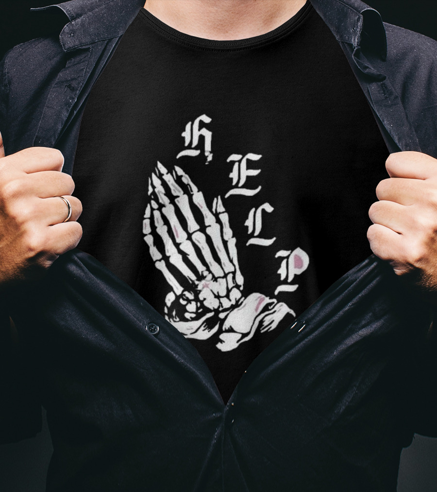 Brandon Lake Store Lake HELP Skeleton Hand Bones T-Shirt