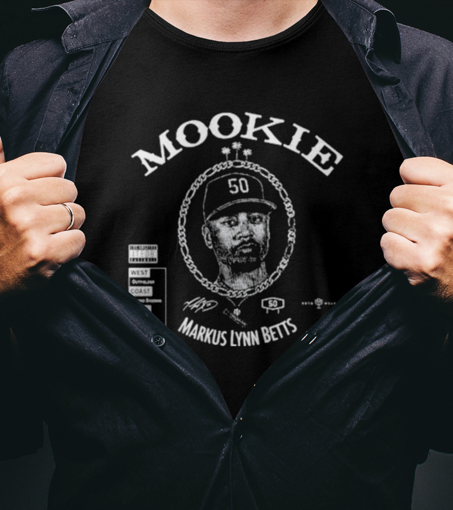 Mookie Markus Lynn Betts West Coast Graphic 50 Signature T-Shirt