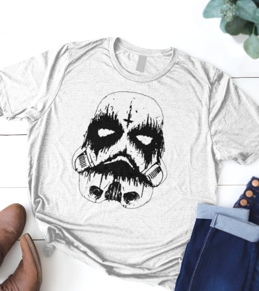 Black Metal Stormtrooper Star Wars Helmet T-Shirt