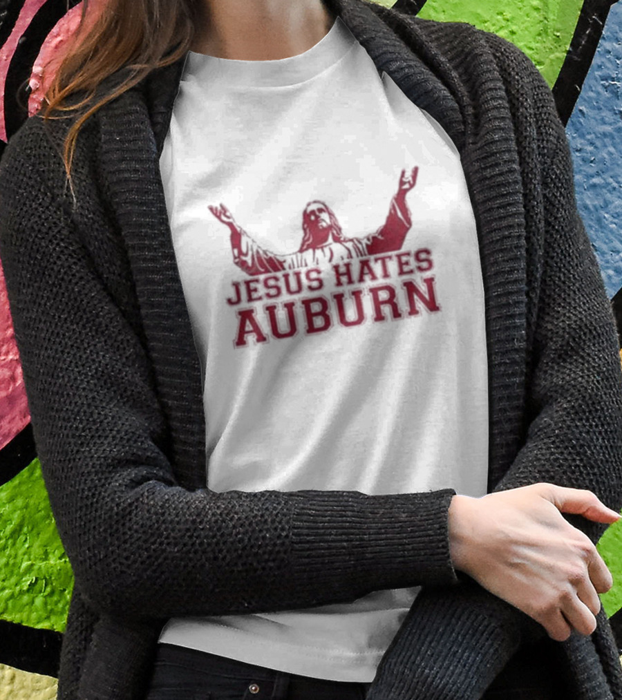Duchesssexpert Jesus Hates Auburn Text With Red Jesus T-Shirt