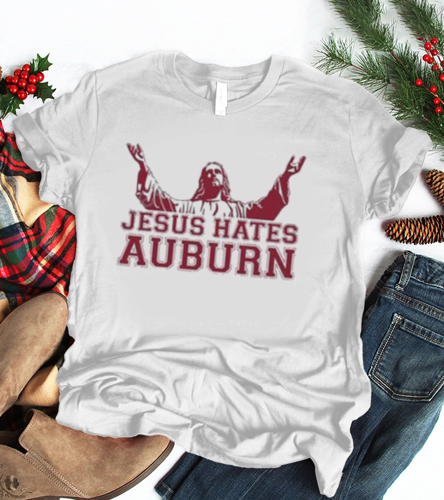Duchesssexpert Jesus Hates Auburn Text With Red Jesus T-Shirt