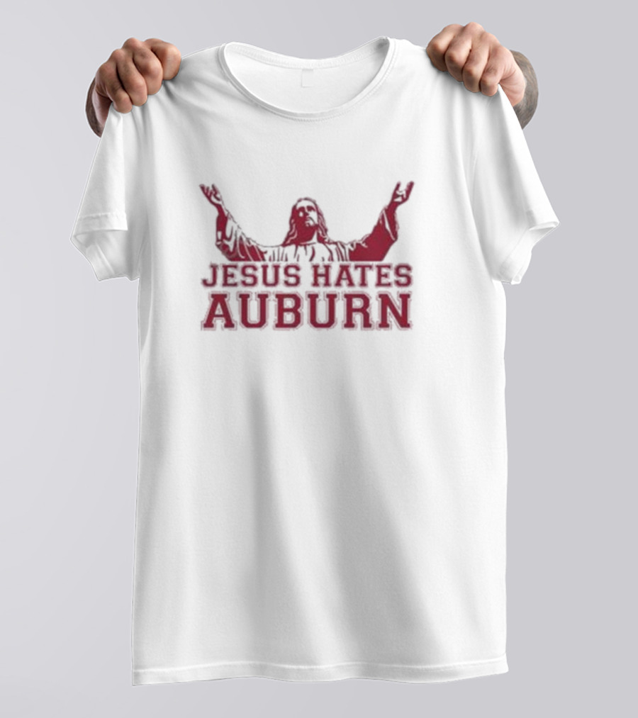 Duchesssexpert Jesus Hates Auburn Text With Red Jesus T-Shirt