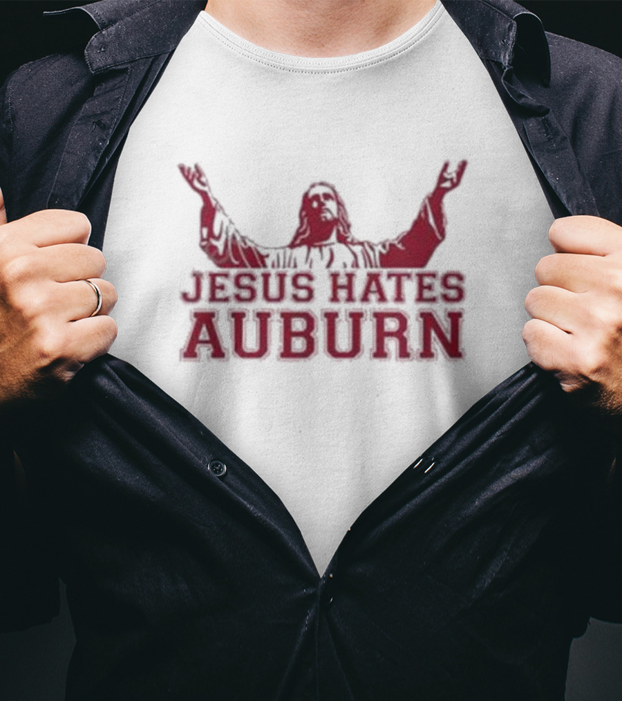 Duchesssexpert Jesus Hates Auburn Text With Red Jesus T-Shirt
