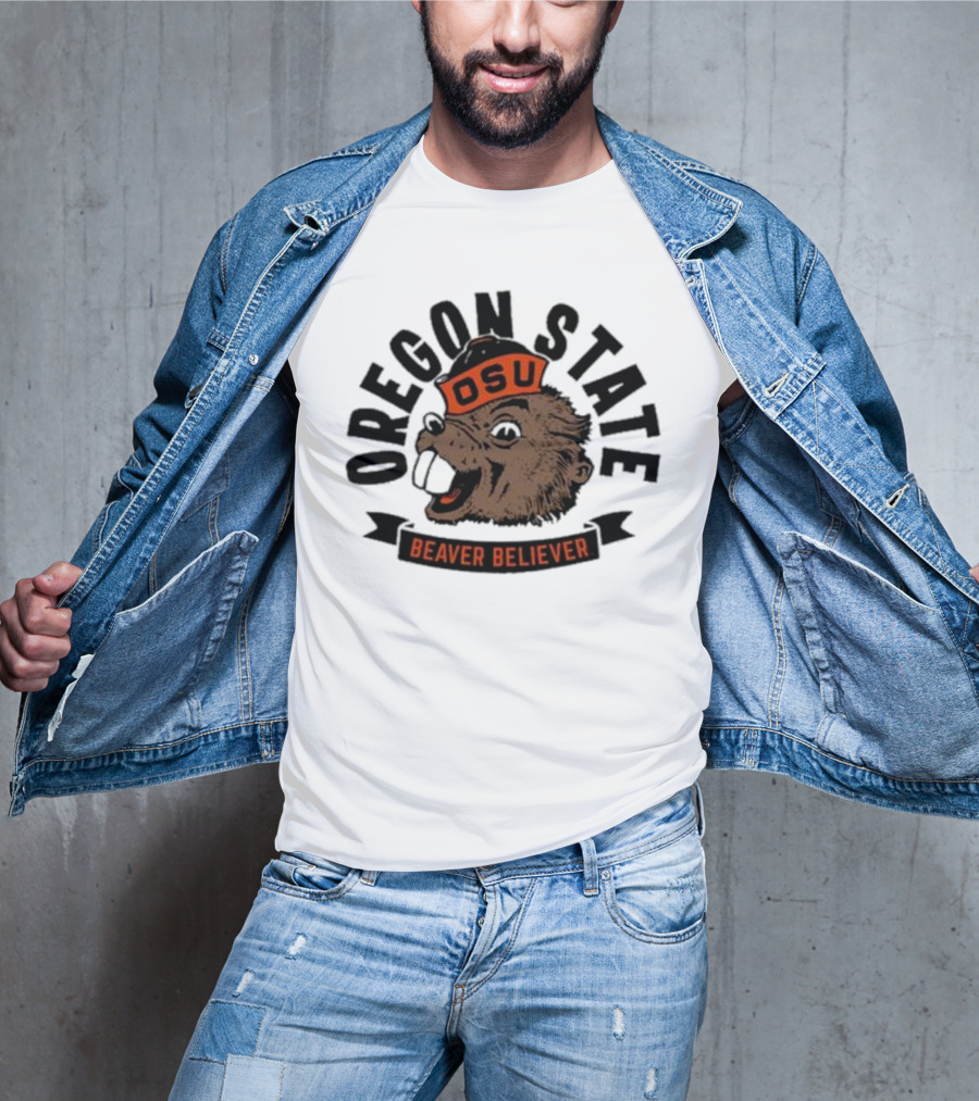 Oregon State OSU Beaver Believer Retro Mascot T-Shirt