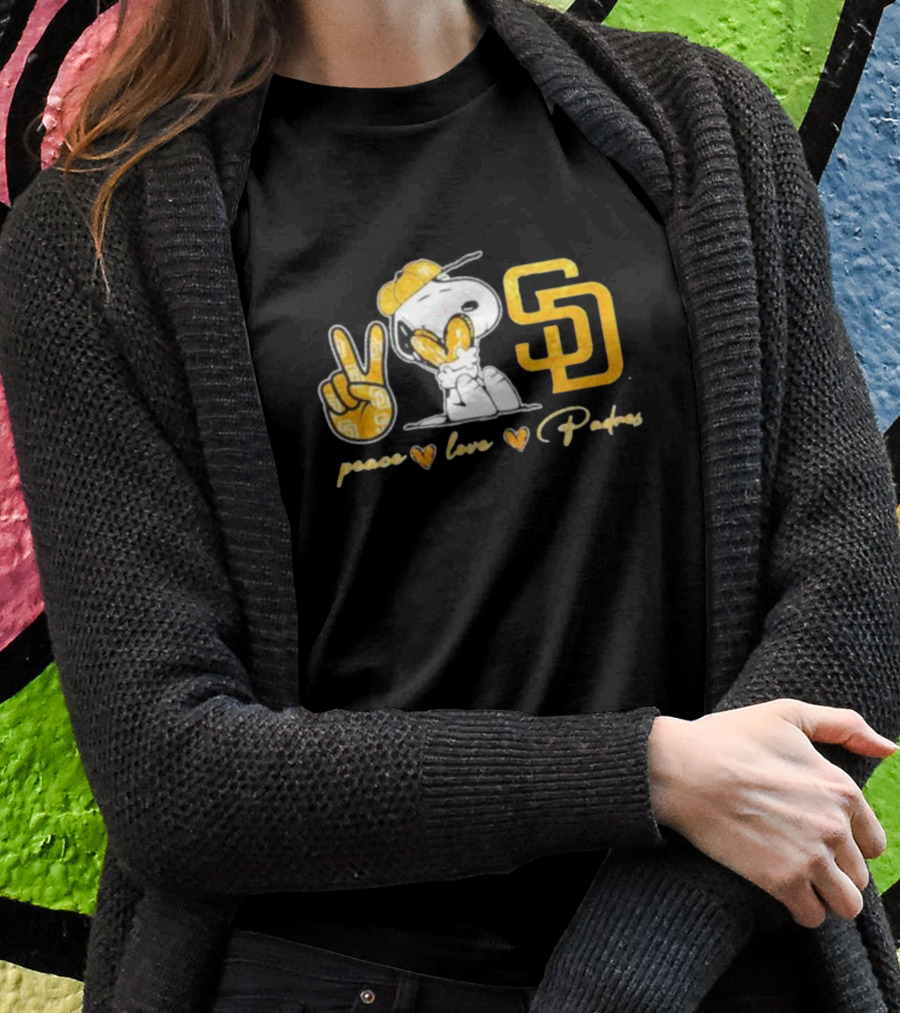 Peace Love Padres Snoopy San Diego Padres T-Shirt
