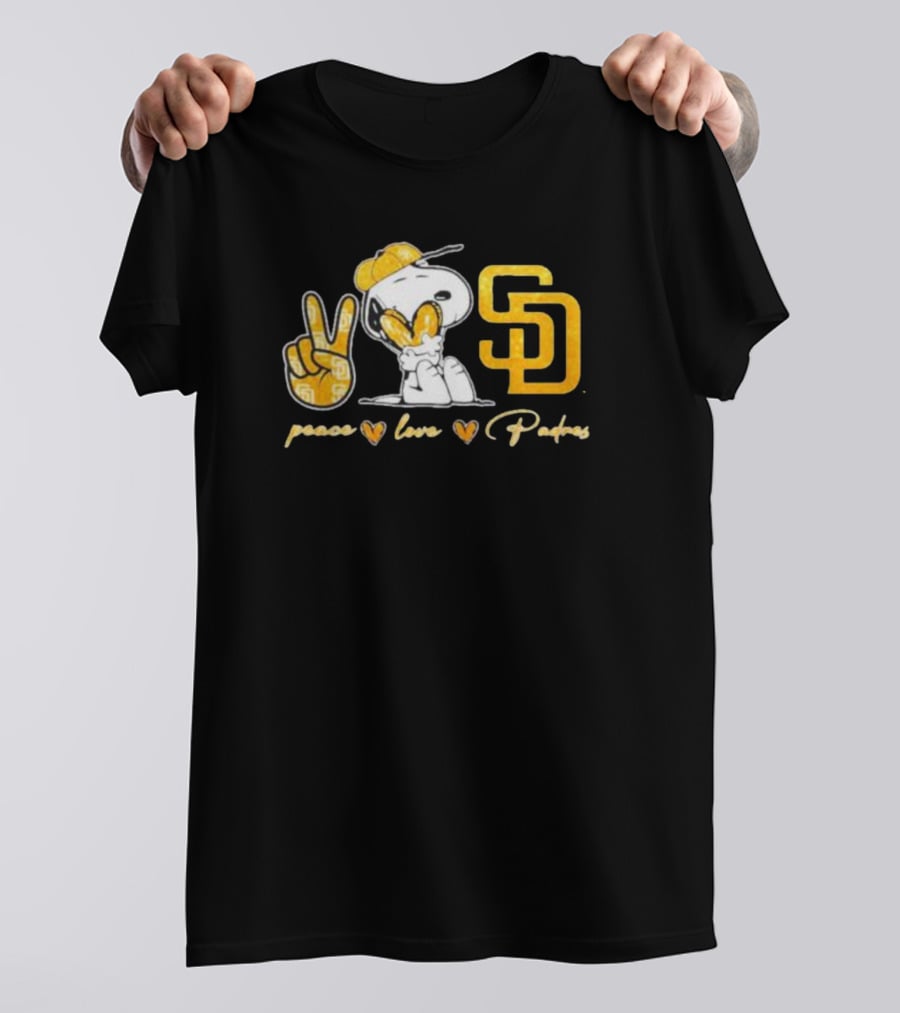 Peace Love Padres Snoopy San Diego Padres T-Shirt