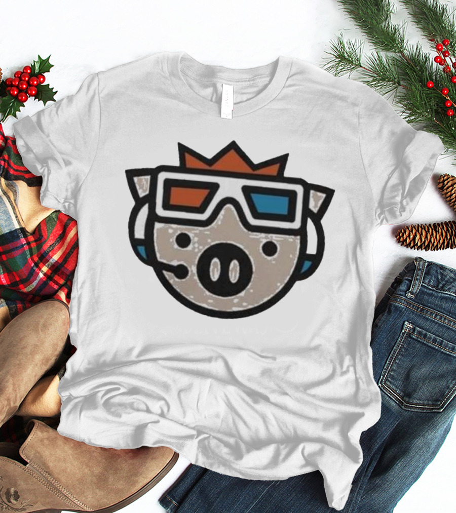 Technoblade Pig With 3D Glasses And Headset T-Shirt
