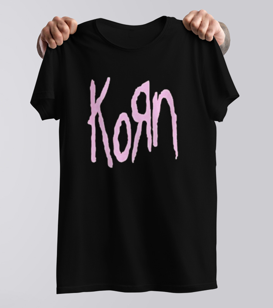 Korn Black And Pink Logo T-Shirt