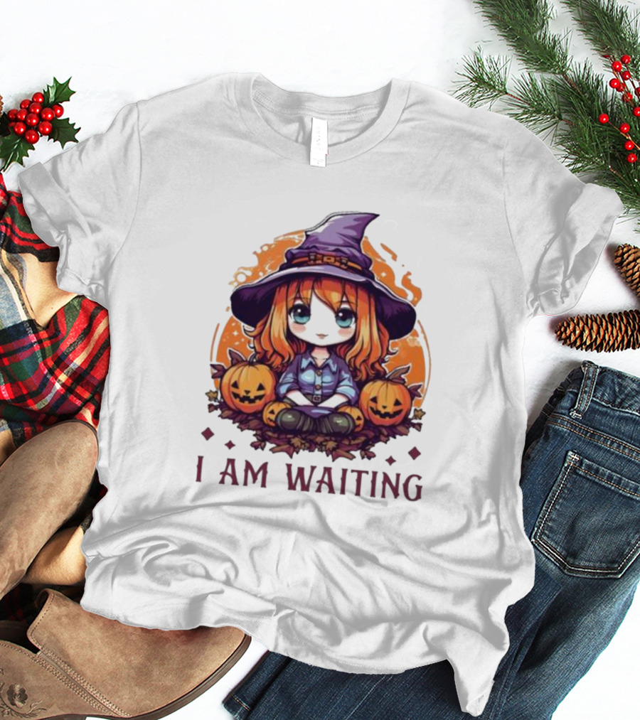Chibi Witch I Am Waiting Pumpkins T-Shirt