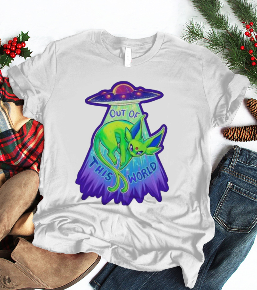 Espeon Out Of This World UFO Beam T-Shirt