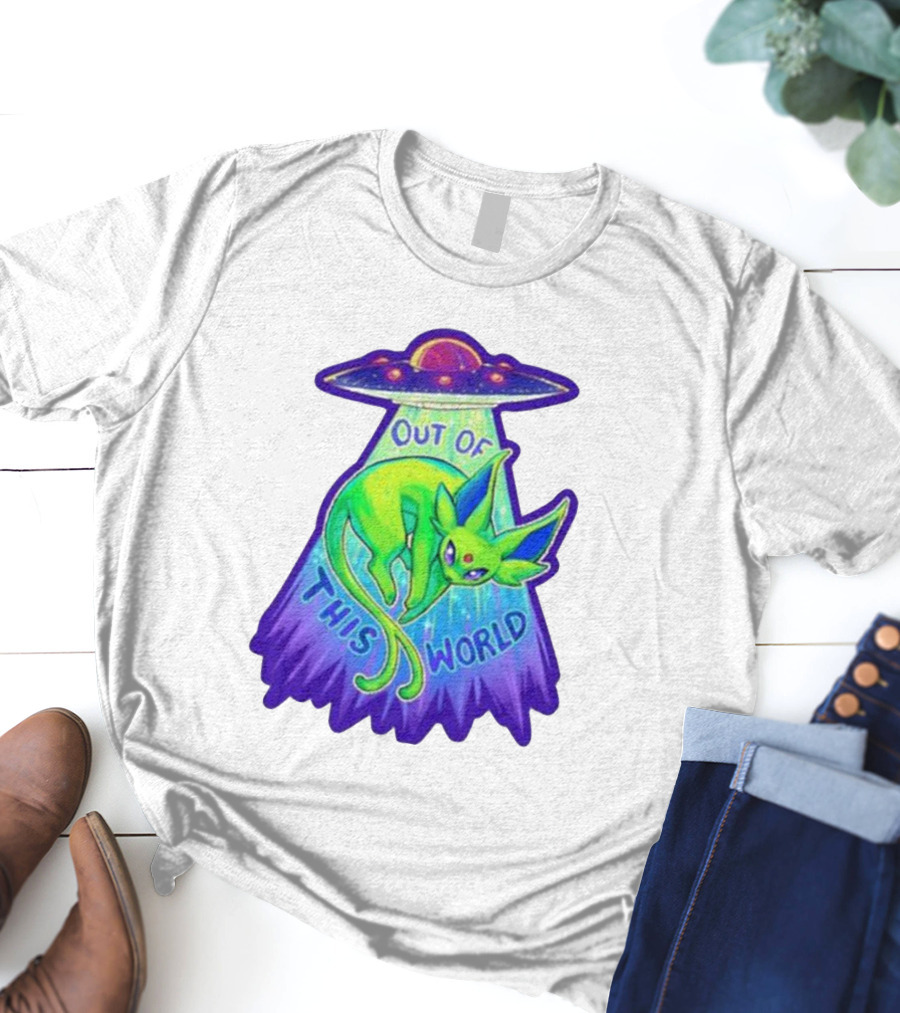 Espeon Out Of This World UFO Beam T-Shirt