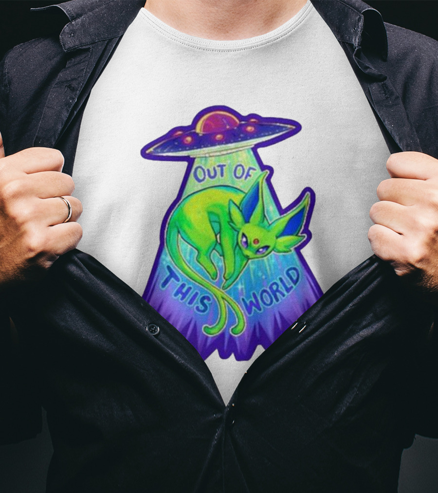 Espeon Out Of This World UFO Beam T-Shirt