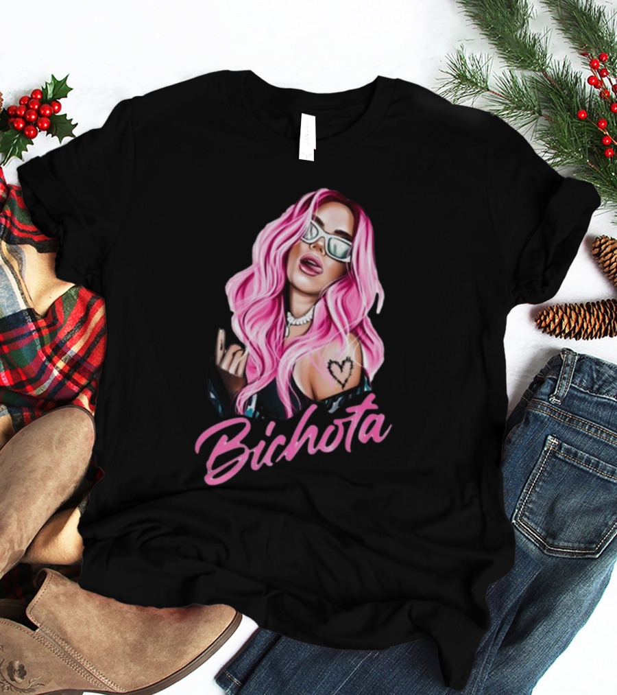 Karol G Pink Hair La Bichota Reggaeton Fan Birthday Gift T-Shirt