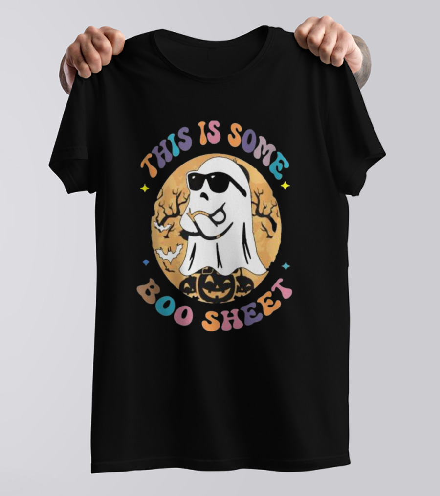 This Is Some Boo Sheet Ghost With Sunglasses And Pumpkins Halloween T-Shirt