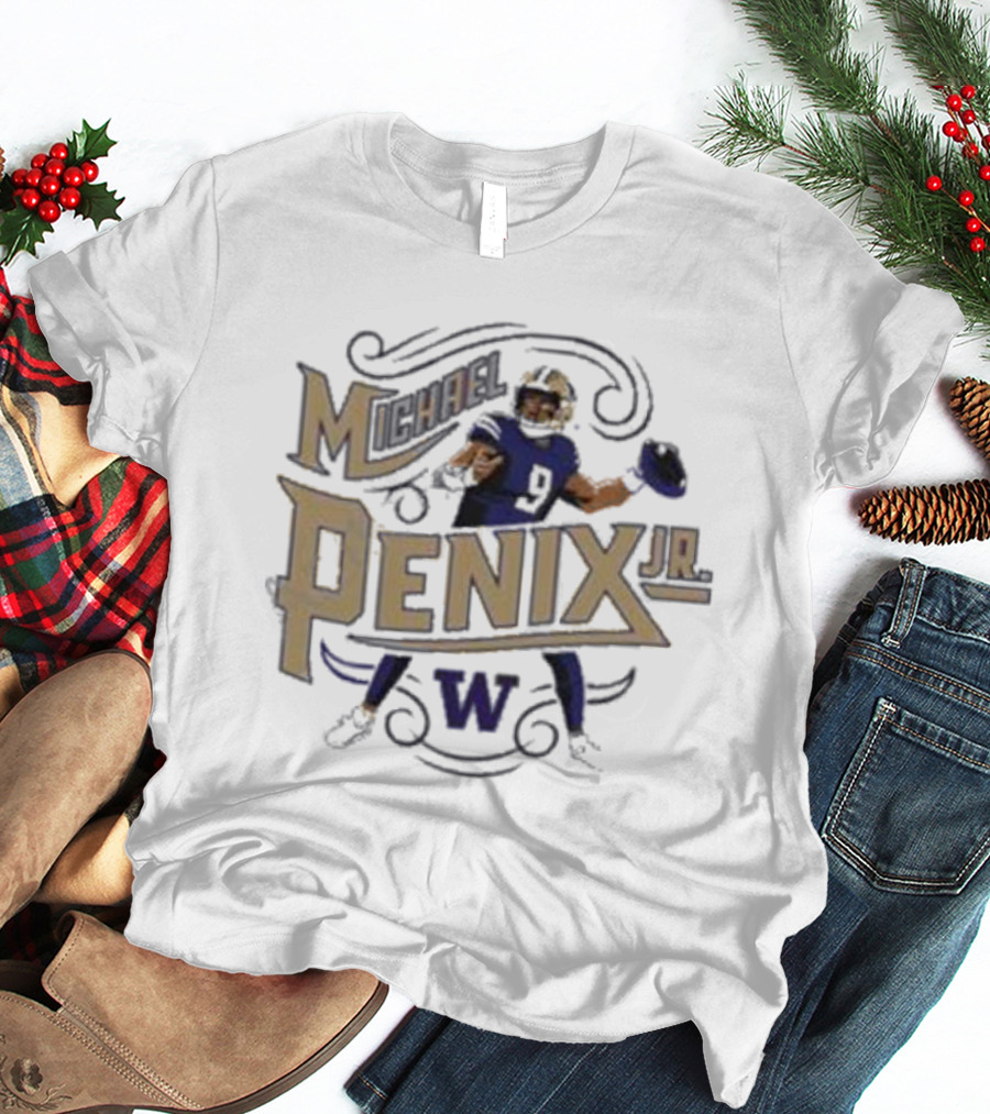 Michael Penix Jr Washington Huskies Simply Seattle Script T-Shirt