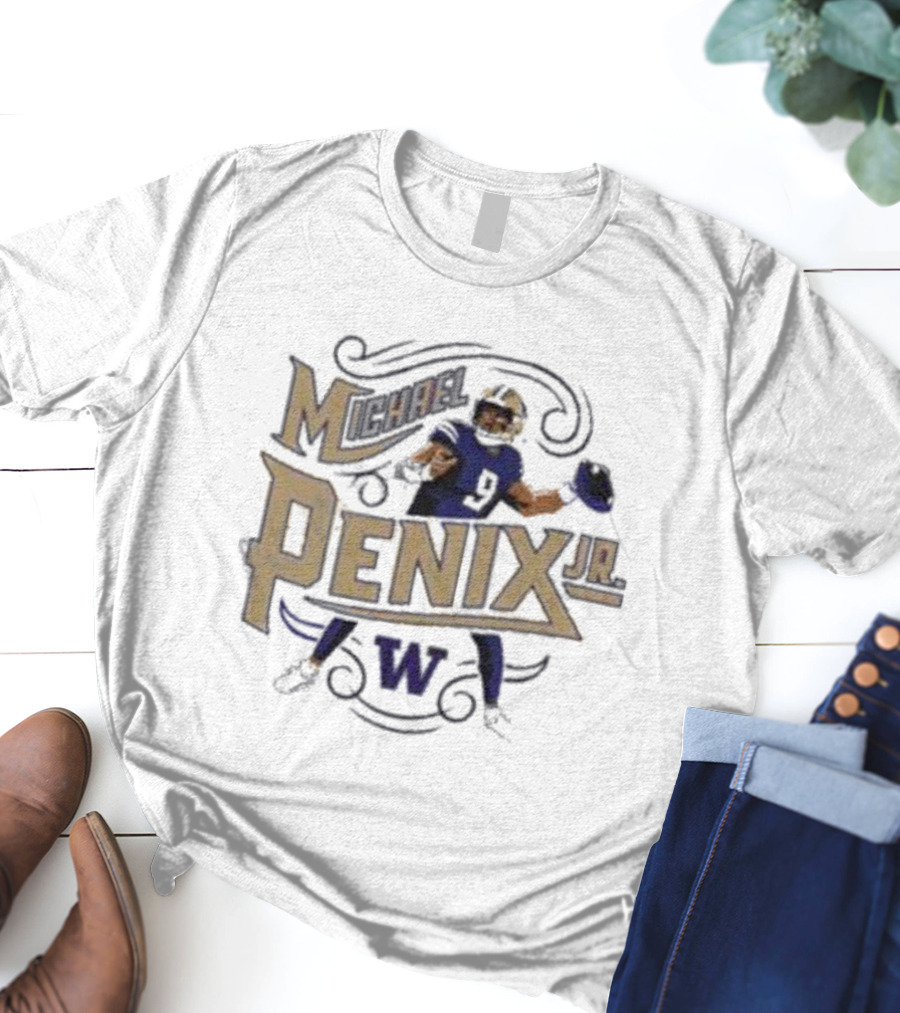 Michael Penix Jr Washington Huskies Simply Seattle Script T-Shirt