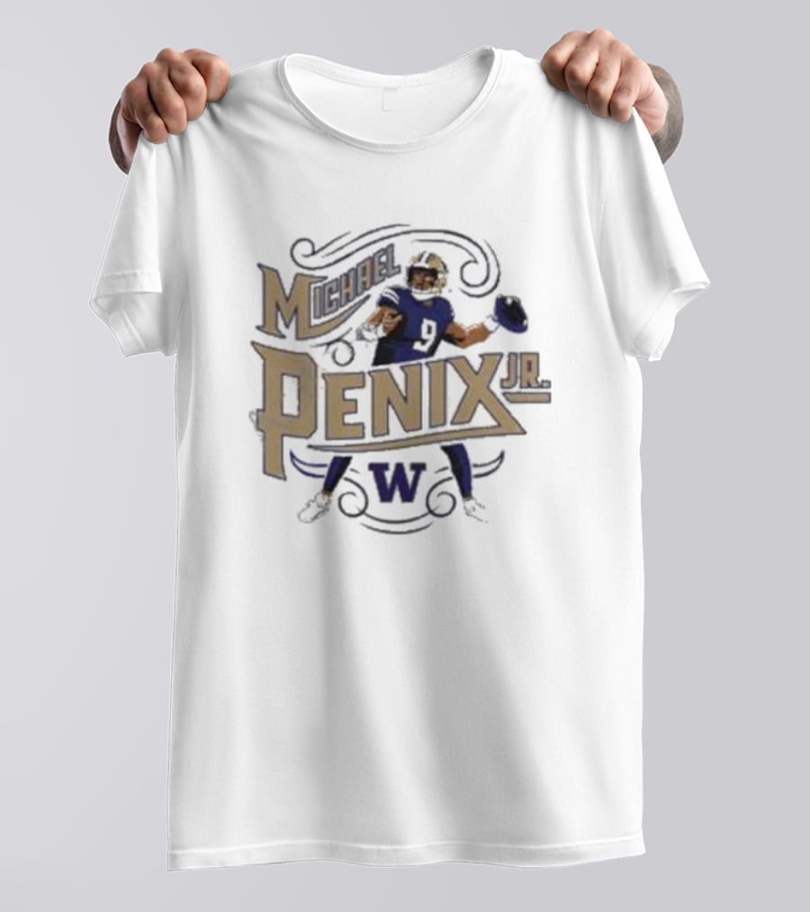 Michael Penix Jr Washington Huskies Simply Seattle Script T-Shirt