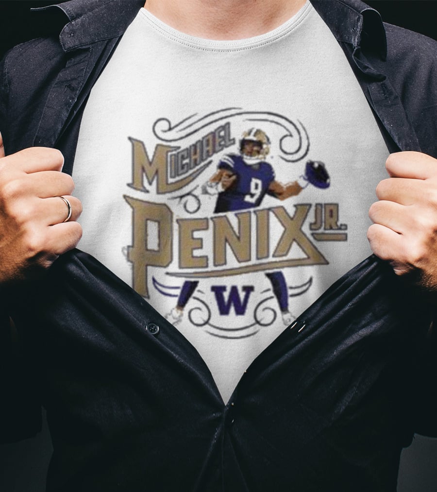Michael Penix Jr Washington Huskies Simply Seattle Script T-Shirt
