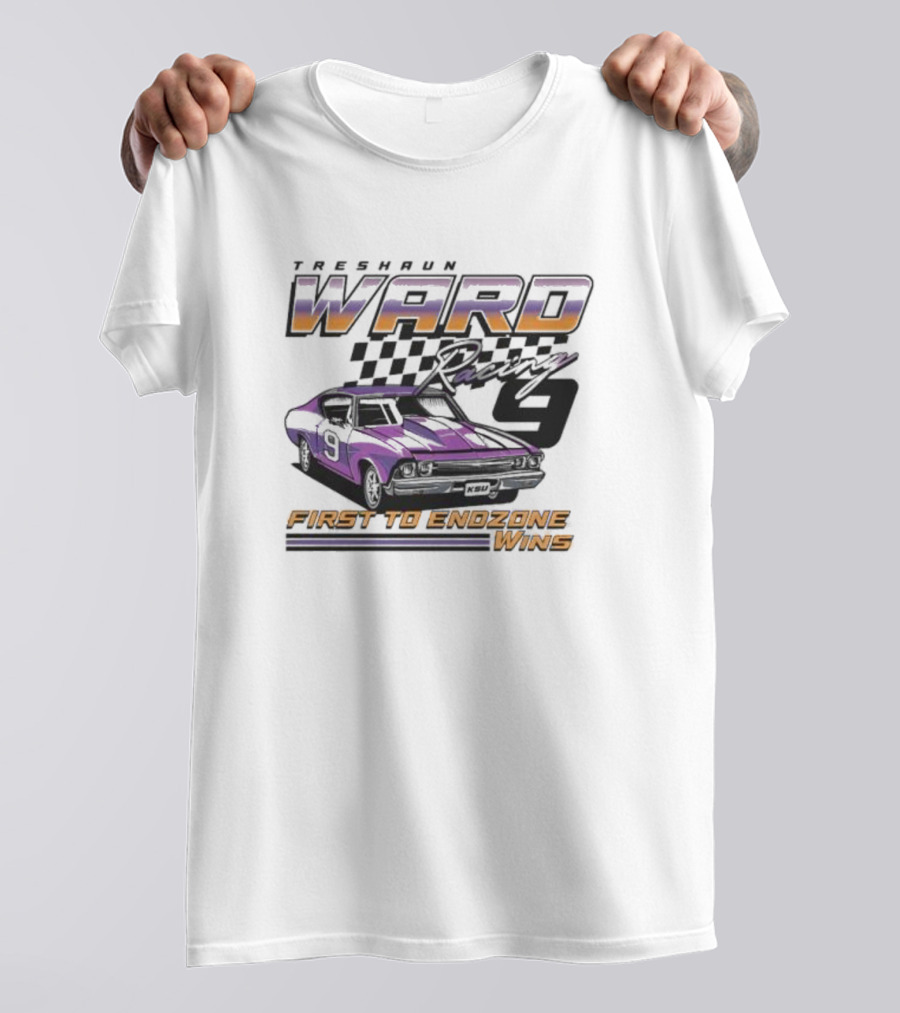 Ward First To Endzone Wins Racing Car T-Shirt