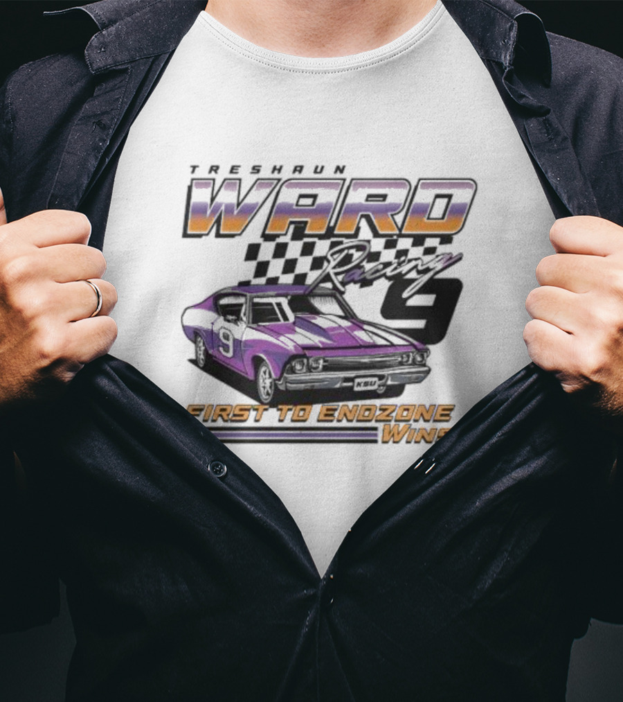 Ward First To Endzone Wins Racing Car T-Shirt