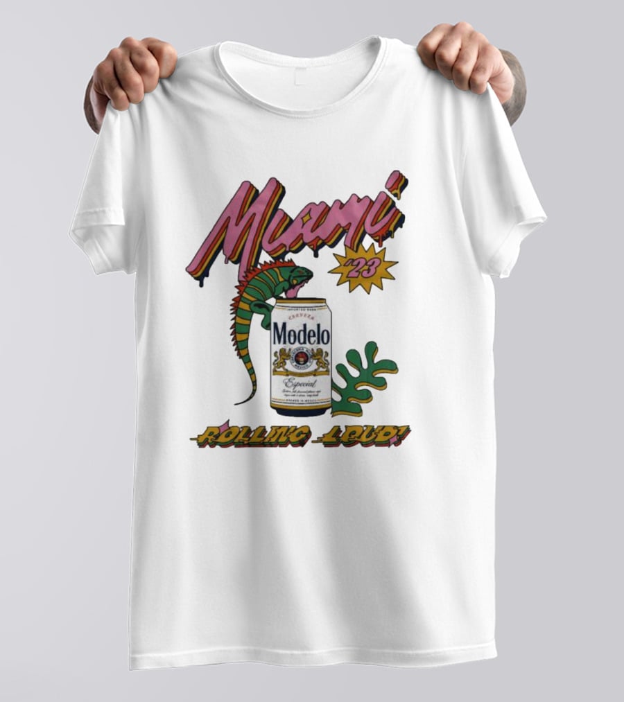 Miami 23 Iguana Modelo Rolling Loud T-Shirt