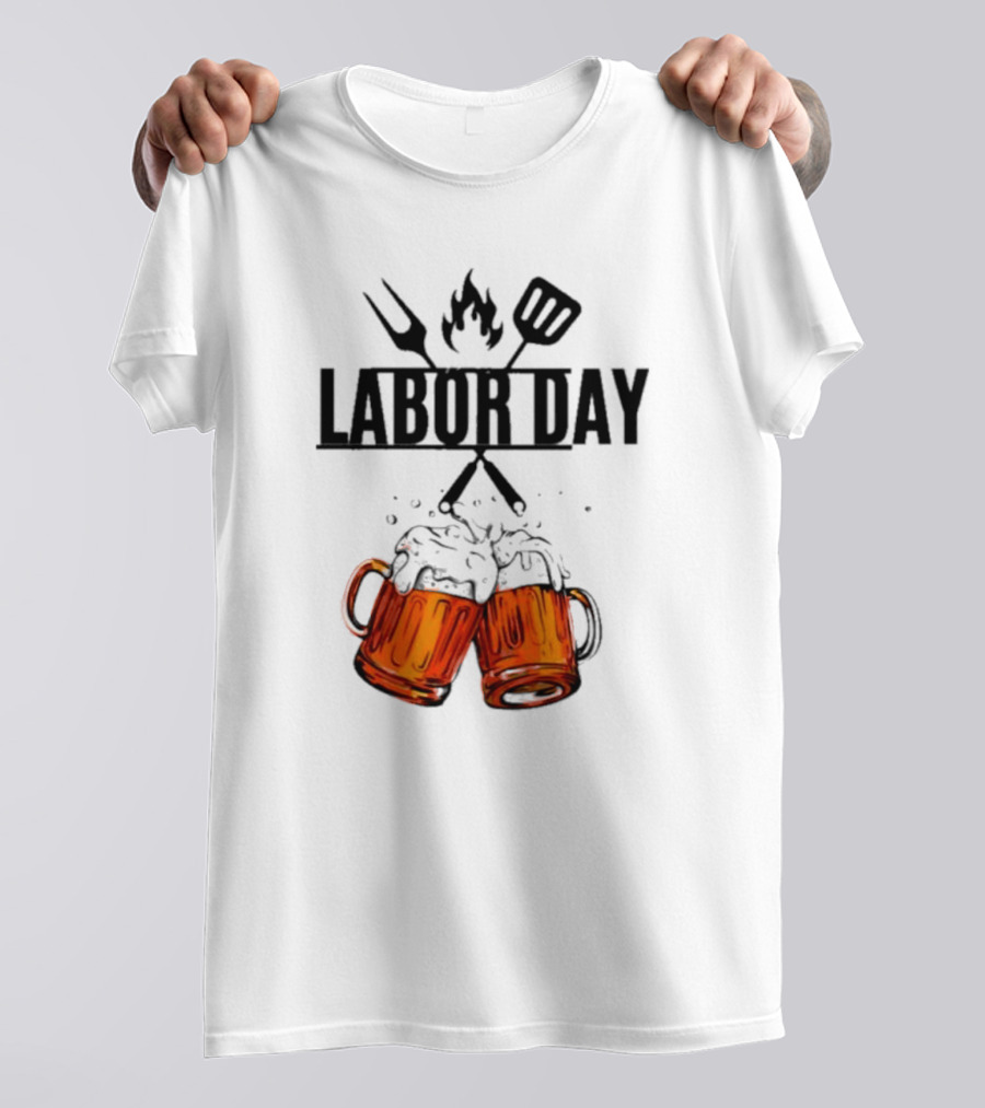 Labor Day BBQ Fire Beer Cheers T-Shirt