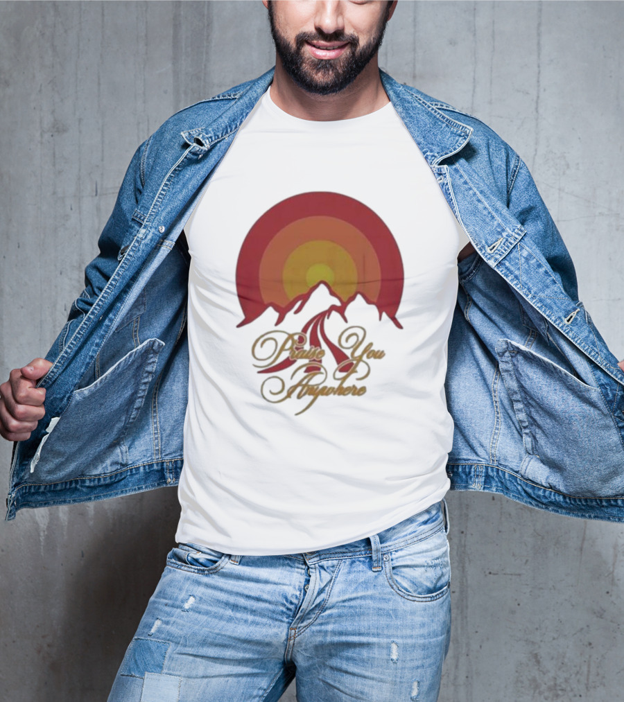 Praise You Anywhere Retro Mountain Sunset T-Shirt