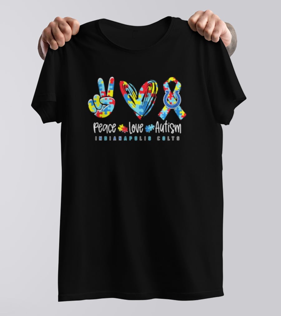 Peace Love Autism Indianapolis Colts T-Shirt