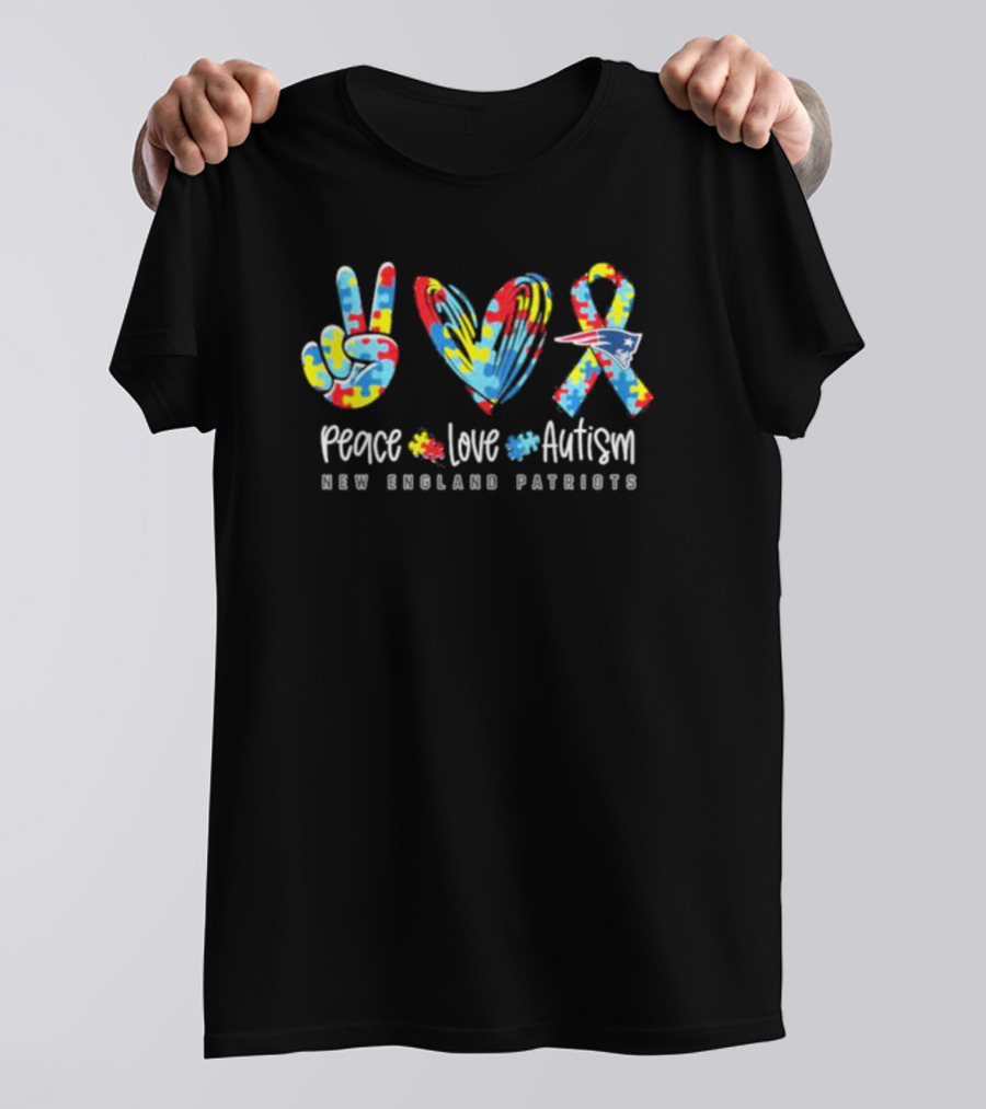 Peace Love Autism New England Patriots T-Shirt