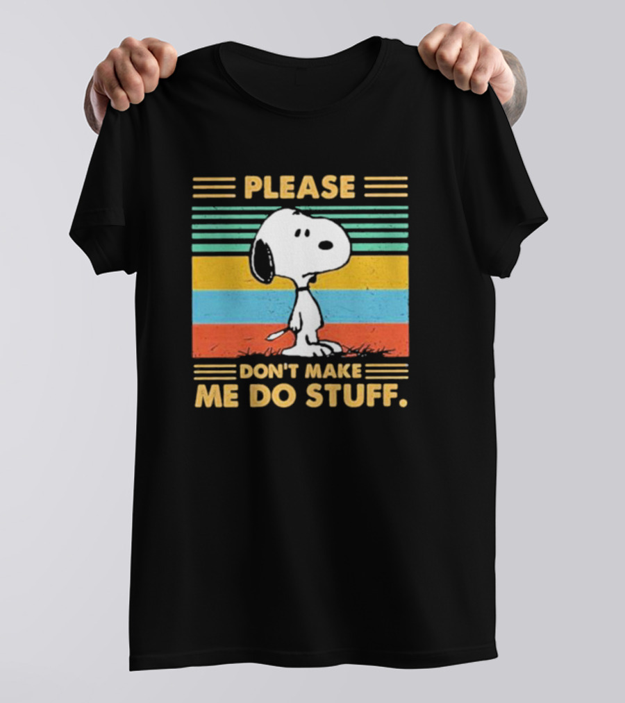 Snoopy Please Don’t Make Me Do Stuff Vintage Retro Colors T-Shirt