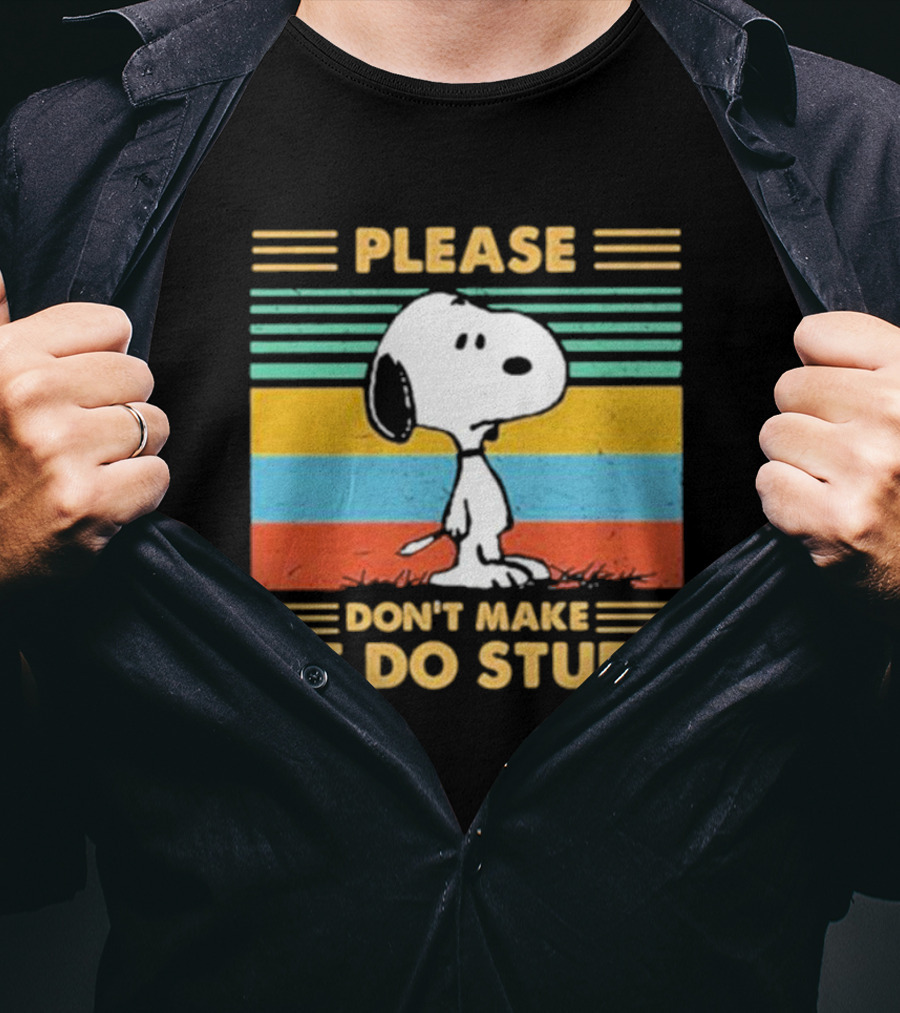 Snoopy Please Don’t Make Me Do Stuff Vintage Retro Colors T-Shirt