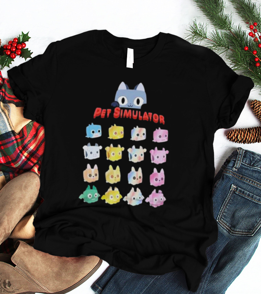 Alex Tanooki Pet Simulator Cute Colorful Kitty 16 Collection T-Shirt