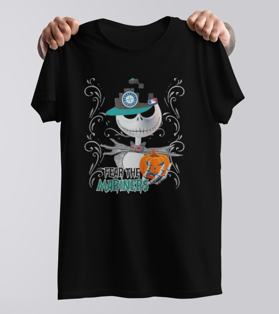 Jack Skellington Seattle Mariners Halloween Pumpkin Fear The Mariners T-Shirt