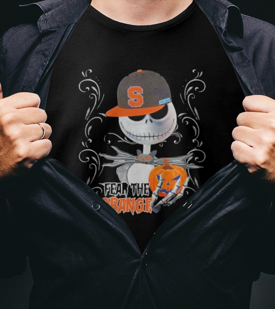 Fear The Orange Jack Skellington Syracuse Halloween Pumpkin T-Shirt