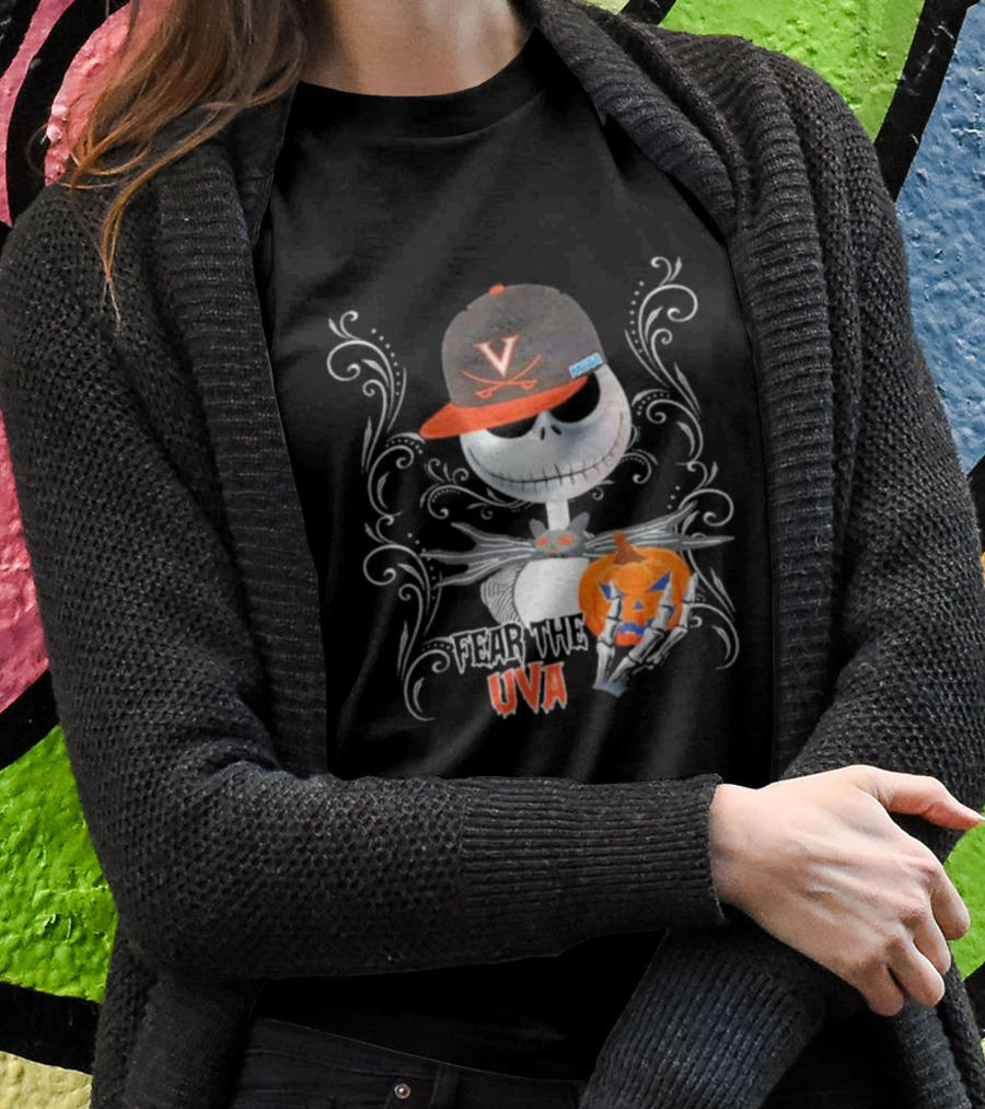 Jack Skellington Fear The UVA Virginia Cavaliers Pumpkin Halloween T-Shirt