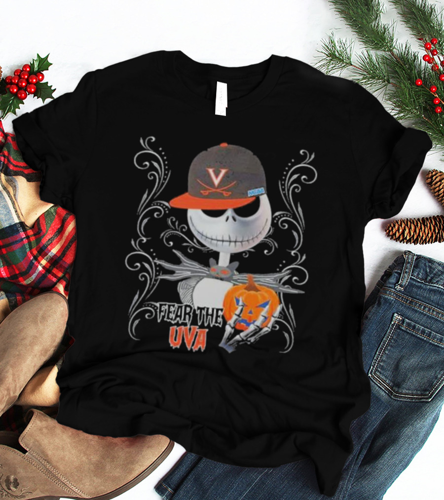 Jack Skellington Fear The UVA Virginia Cavaliers Pumpkin Halloween T-Shirt