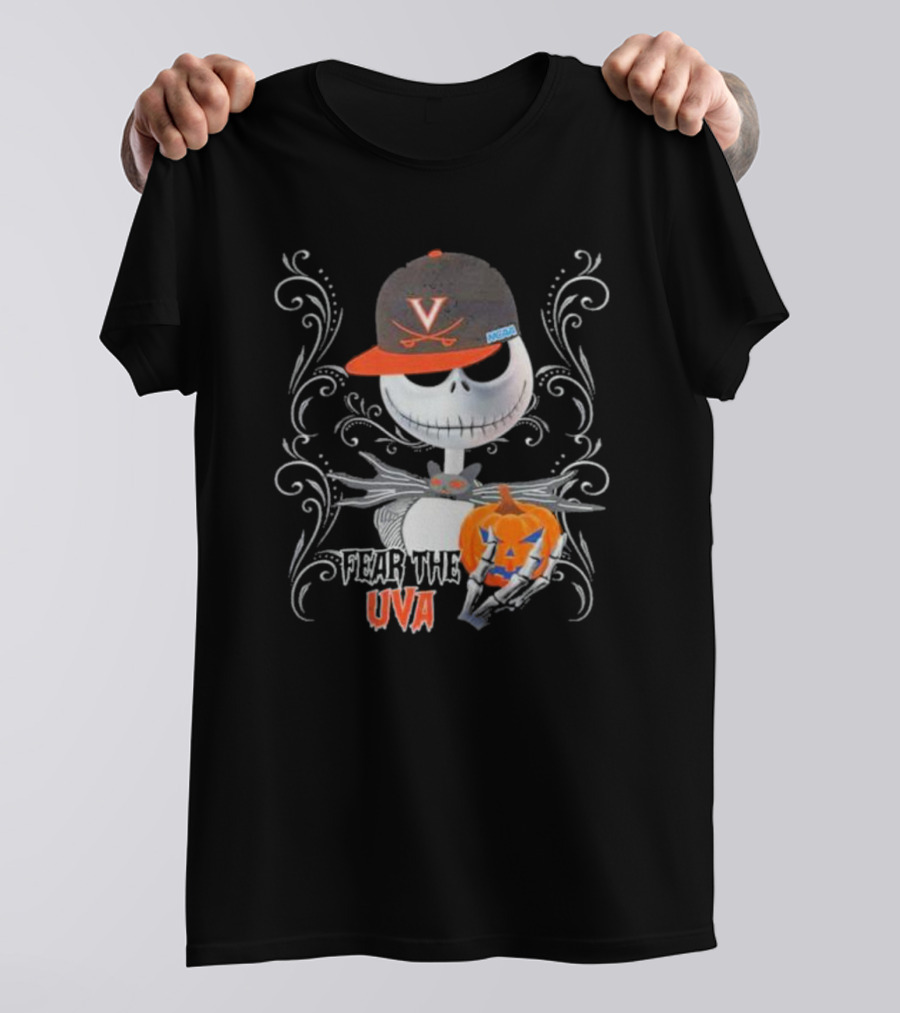 Jack Skellington Fear The UVA Virginia Cavaliers Pumpkin Halloween T-Shirt